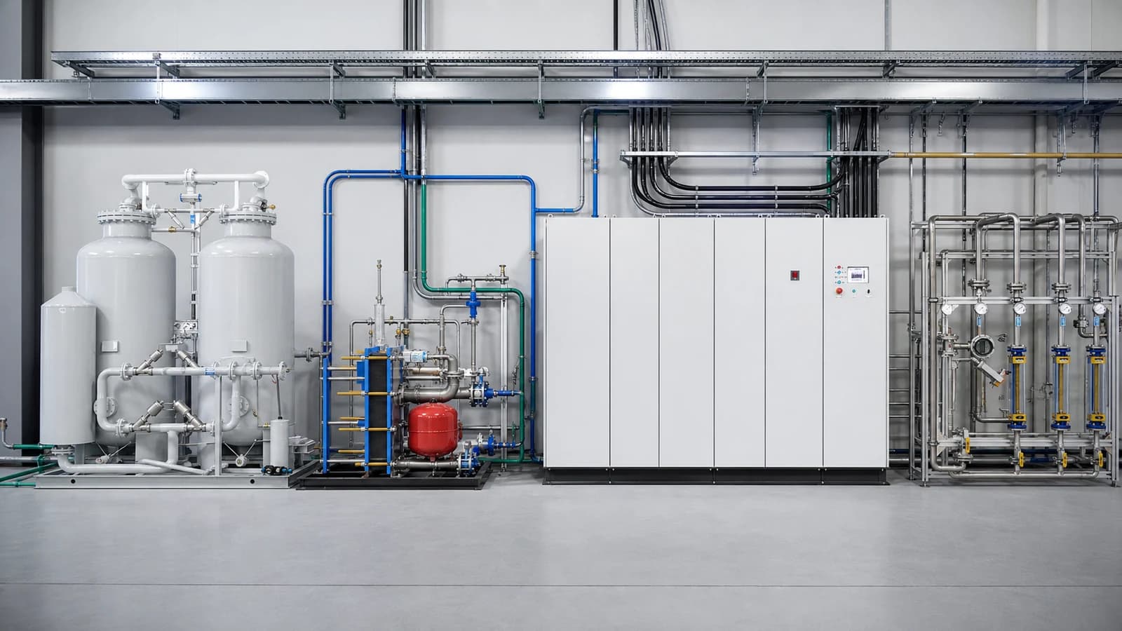 Engineering visualization of coordinated feed-gas, ozone-generation, cooling and dosing interfaces based on GUOLIN equipment references